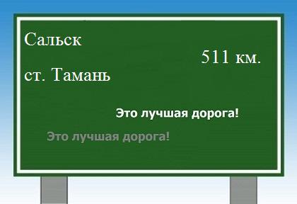 Маршрут от Сальска до станицы тамань