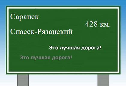 расстояние Саранск    Спасск-Рязанский как добраться