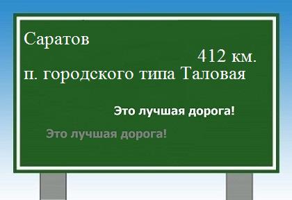 расстояние Саратов    поселок городского типа Таловая как добраться