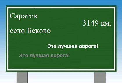 расстояние Саратов    село Беково как добраться