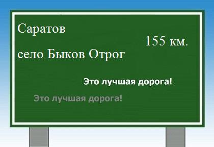 расстояние Саратов    село Быков Отрог как добраться