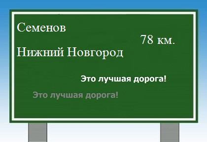 расстояние Семенов    Нижний Новгород как добраться
