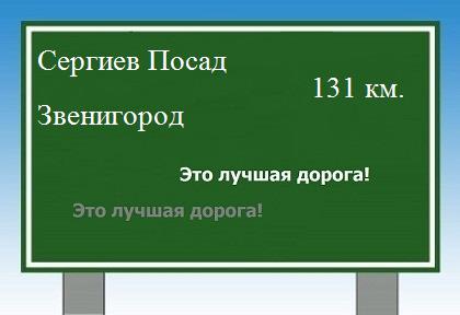 расстояние Сергиев Посад - Звенигород как добраться