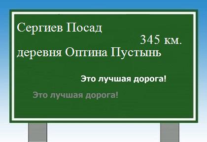 расстояние Сергиев Посад    деревня Оптина Пустынь как добраться