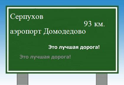 расстояние Серпухов    аэропорт Домодедово как добраться