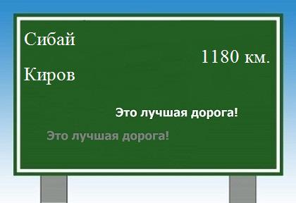 расстояние Сибай    Киров как добраться