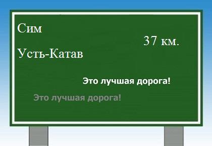 расстояние Сим    Усть-Катав как добраться
