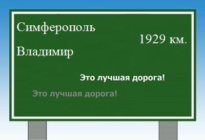 расстояние Симферополь    Владимир как добраться