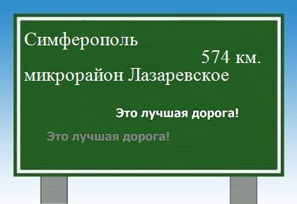 расстояние Симферополь    микрорайон Лазаревское как добраться