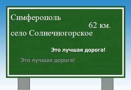 Сколько км от Симферополя до села Солнечногорского
