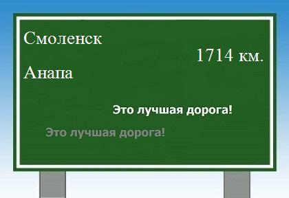 расстояние Смоленск    Анапа как добраться