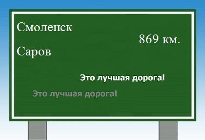 расстояние Смоленск    Саров как добраться