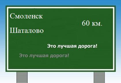 расстояние Смоленск - Шаталово как добраться