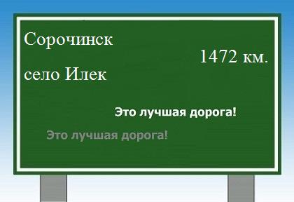 Маршрут от Сорочинска до села Илек