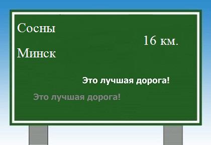 расстояние Сосны    Минск как добраться