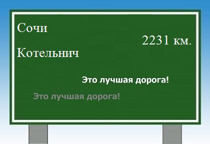 расстояние Сочи  &nbsp; Котельнич как добраться