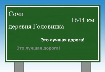 расстояние Сочи  &nbsp; деревня Головинка как добраться