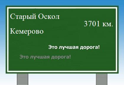 расстояние Старый Оскол    Кемерово как добраться