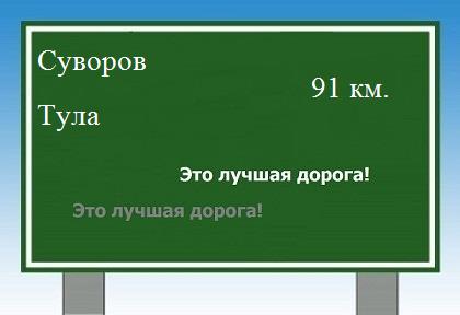 Сколько км от Суворова до Тулы
