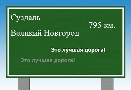 расстояние Суздаль    Великий Новгород как добраться