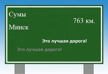 Сколько км от Сум до Минска