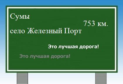 расстояние Сумы - село Железный Порт как добраться