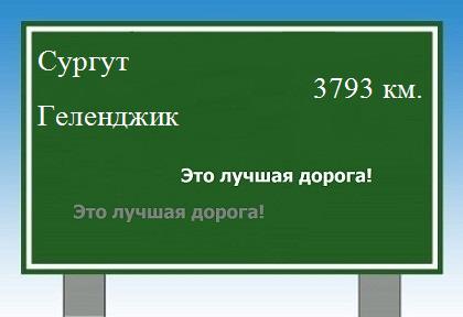 расстояние Сургут    Геленджик как добраться