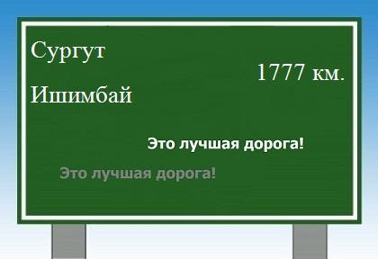 расстояние Сургут - Ишимбай как добраться