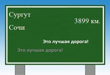 расстояние Сургут  &nbsp; Сочи как добраться