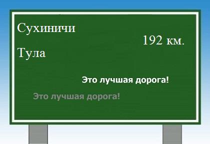 расстояние Сухиничи - Тула как добраться