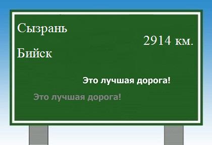 расстояние Сызрань    Бийск как добраться