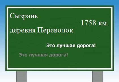 расстояние Сызрань  &nbsp; деревня Переволок как добраться