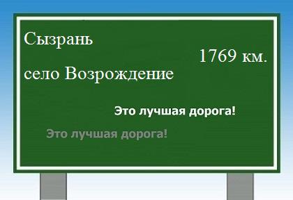 расстояние Сызрань  &nbsp; село Возрождение как добраться