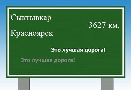 Сколько км от Сыктывкара до Красноярска