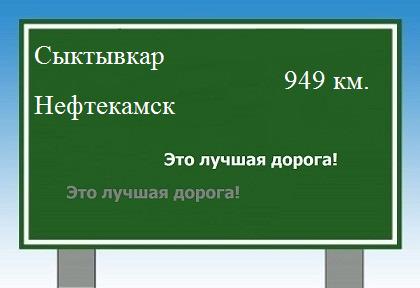 расстояние Сыктывкар    Нефтекамск как добраться