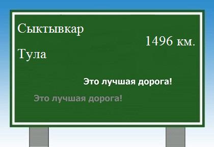 расстояние Сыктывкар    Тула как добраться