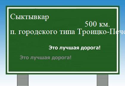 расстояние Сыктывкар    поселок городского типа Троицко-Печорск как добраться