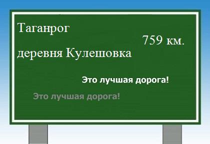 расстояние Таганрог    деревня Кулешовка как добраться