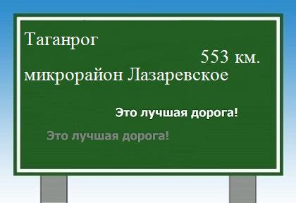 расстояние Таганрог    микрорайон Лазаревское как добраться
