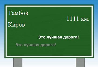 расстояние Тамбов - Киров как добраться