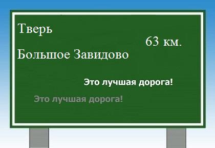 расстояние Тверь - Большое Завидово как добраться