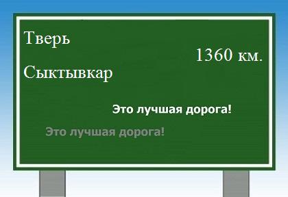расстояние Тверь    Сыктывкар как добраться