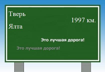 расстояние Тверь    Ялта как добраться