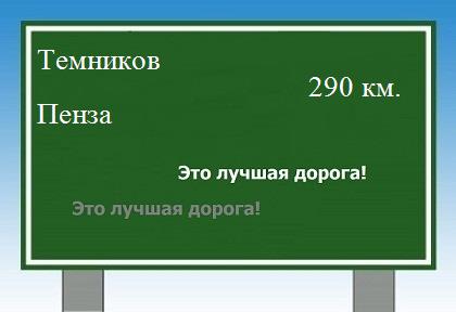 Маршрут от Темникова до Пензы