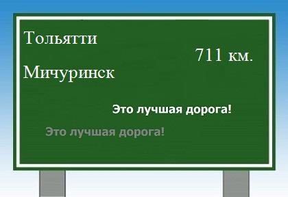 расстояние Тольятти  &nbsp; Мичуринск как добраться