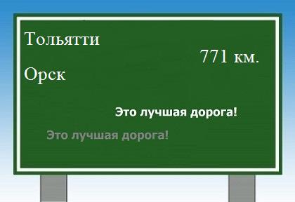 расстояние Тольятти  &nbsp; Орск как добраться
