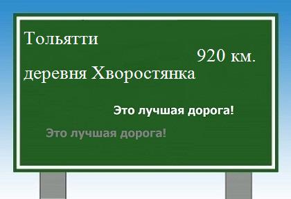 расстояние Тольятти    деревня Хворостянка как добраться