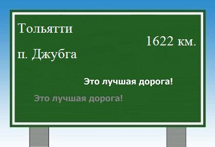 расстояние Тольятти - поселок Джубга как добраться