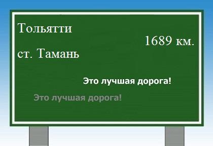 расстояние Тольятти    станица Тамань как добраться