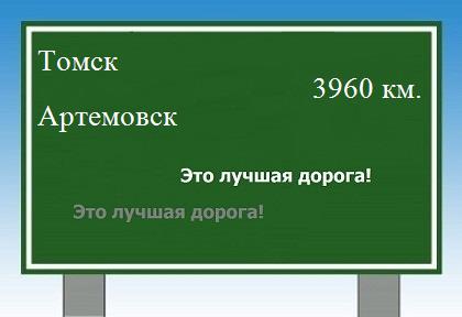 Сколько км от Томска до Артемовска